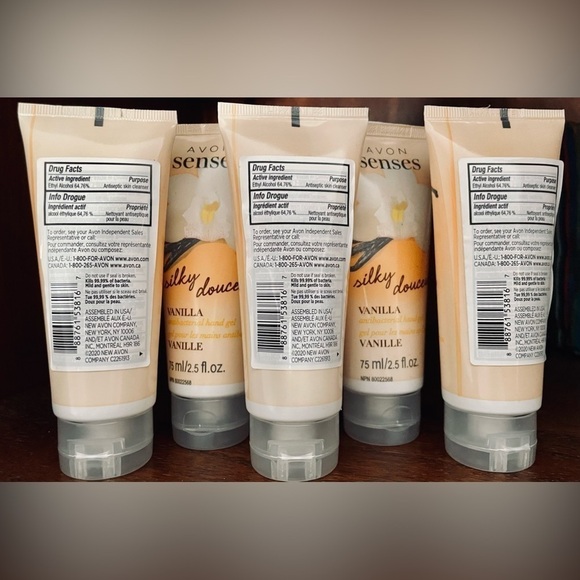 🫘 QTY 5 VANILLA ANTIBACTERIAL HAND GEL Avon Senses Discontinued Lot of 5 - Picture 3 of 3
